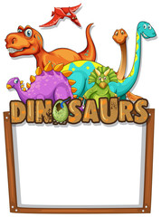 Banner template with lots of dinosaurs