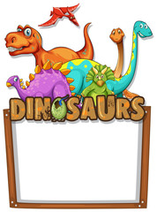 Banner template with lots of dinosaurs © GraphicsRF