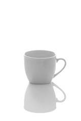 White cup isolated on white background