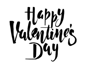 Happy Valentines Day Vintage Card With Vector Lettering