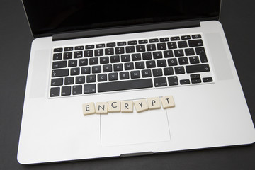 Encrypt text on a modern laptop.