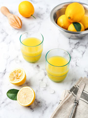 Two glasses of lemon juice