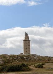 Fototapeta na wymiar ancient lighthouse on background of sky
