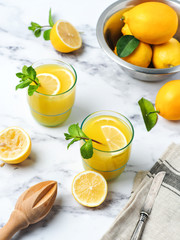 Two glasses of lemon juice