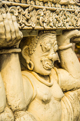 Beautiful molding art at Ming Muang temple in Nan province