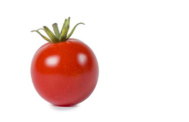 tomato one isolated in white , red ripe