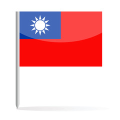 Taiwan Flag Pin Vector Icon