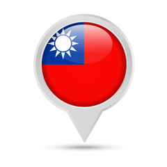 Taiwan Flag Round Pin Vector Icon