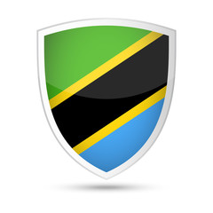 Tanzania Flag Vector Shield Icon