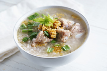 rice congee with pock meat