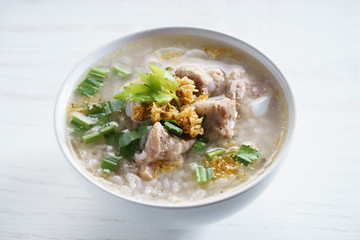 rice congee with pock meat