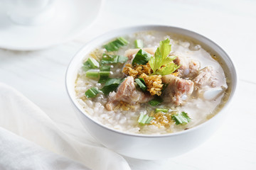 rice congee with pock meat