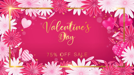 Valentines board with gold border and valentine`s day text ,golden heart glitter drop beside board ,balloons tie to gift box,  artwork usage in advertising decorative or cerebrate invitation.