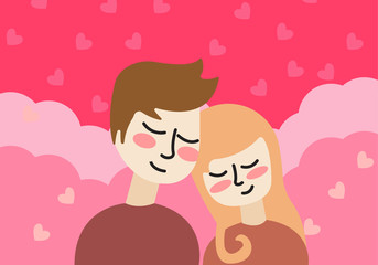 valentines day design flat