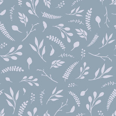 Vintage leaves seamless pattern. Dark color. Design for wallpapers, fabric