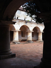 CHURCH AND CONVENT OF LAS CAPUCHINAS, ANTIGUA, 02 JAN 2017 - The courtyard with its arches is an example of one of the finest 18th-century convents in Guatemala.