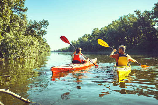 A canoe trip on the river in the summer.