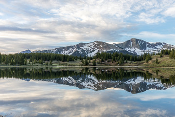 Scenic Mountain Lake Sunrise Reflection