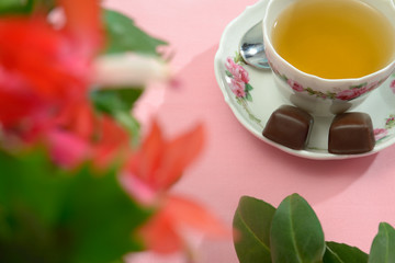 Tea Chocolates and Flowers
