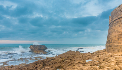 Stormy Essaouira ocean front,  formerly known as Mogador, Morocco.