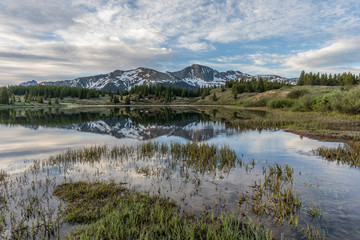 Scenic Mountain Lake Sunrise Reflection