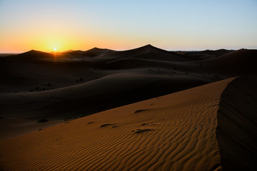 Fototapeta na wymiar Landscape in desert of morocco