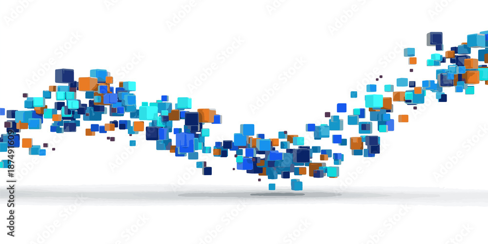 Poster blockchain technology. image with clipping path.