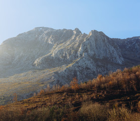 Typical Basque landscape between mountains