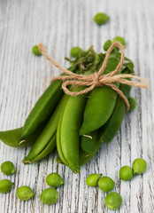green peas on a table