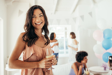 Woman during a baby shower party