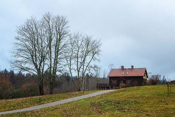 The old brick manor house Latvia.Siekstates