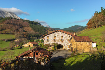 Typical Basque landscape between mountains