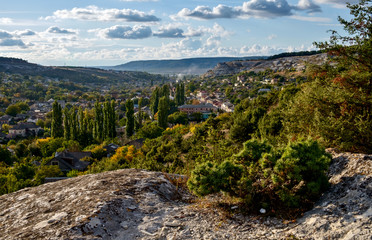 Fototapeta na wymiar Aerial view of Bakhchisaray, Crimea