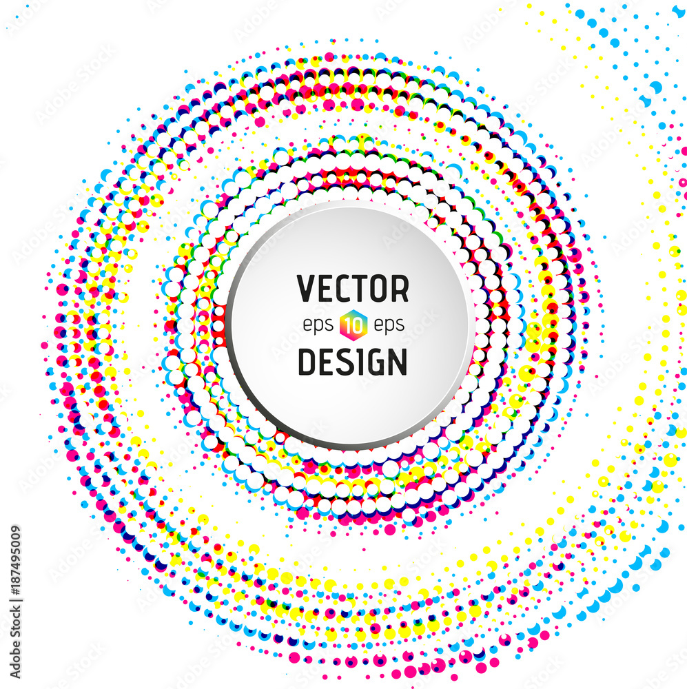 Aufkleber abstract spiral background with colorful circles