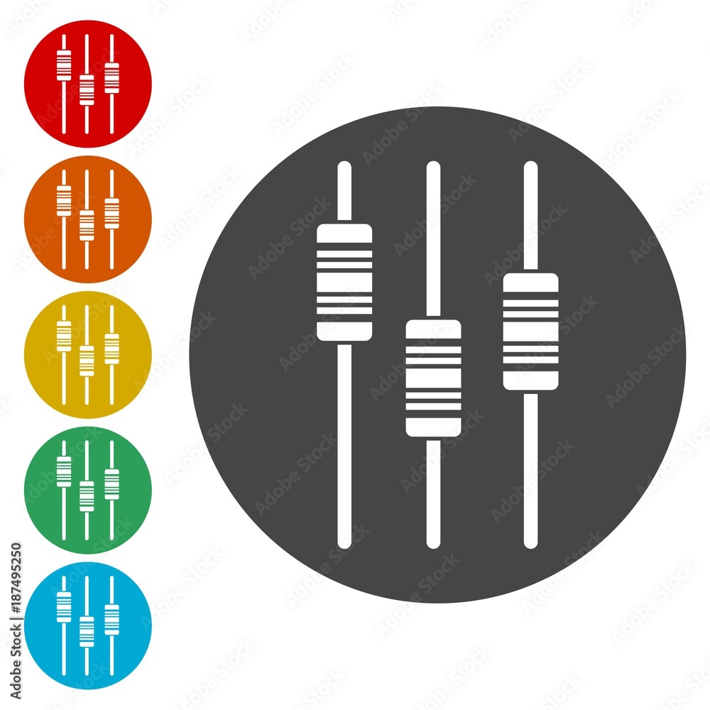 Poster sliders or faders control board, fader icon