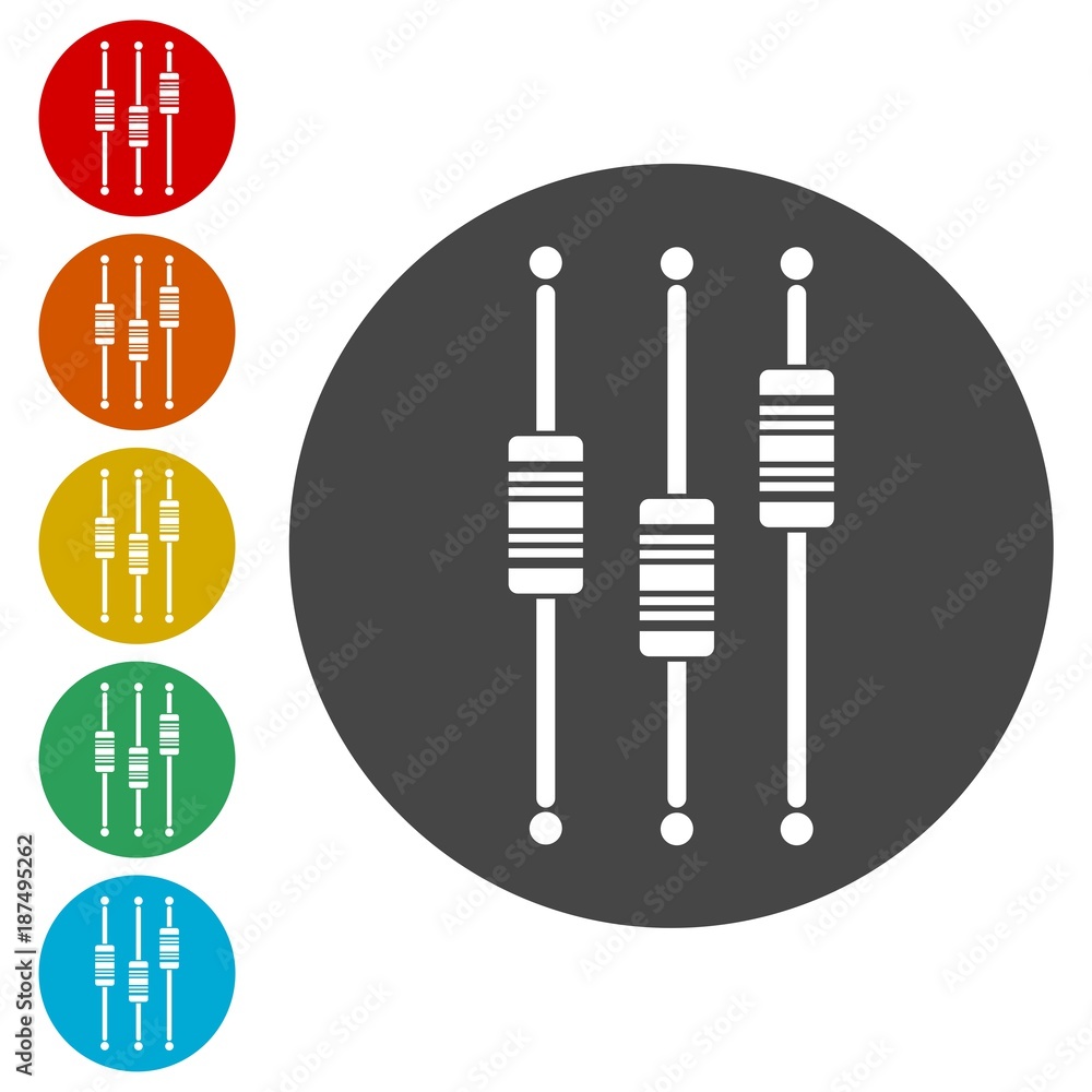 Poster sliders or faders control board, fader icon