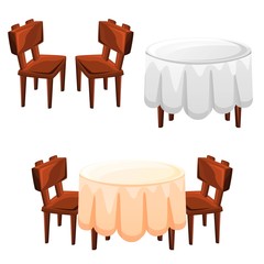 Table and chairs for kitchen, bar, restaurant isolated on white background