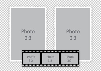 Film strip frames collage for photoalbum