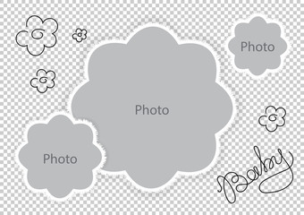 Photo frames flowers template for sweet baby