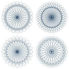 Set of Vector Guilloche Rosettes
