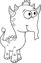 Cute Silly Monster Alien Vector Illustration Art