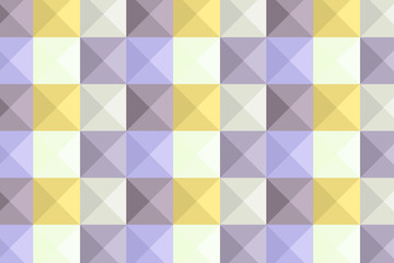 Multicolored Three Diminutional Pyramid Background Resembling an Old Fashioned Quilt Pattern