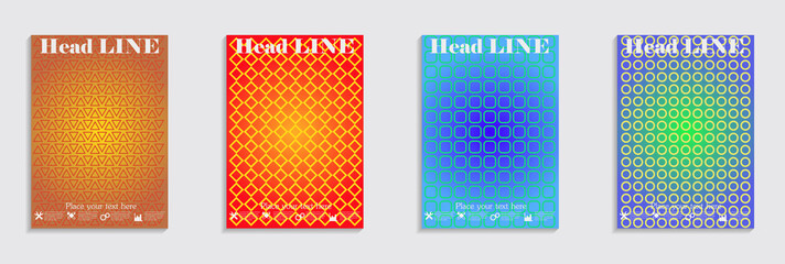 Minimal covers design. Cool halftone gradients.