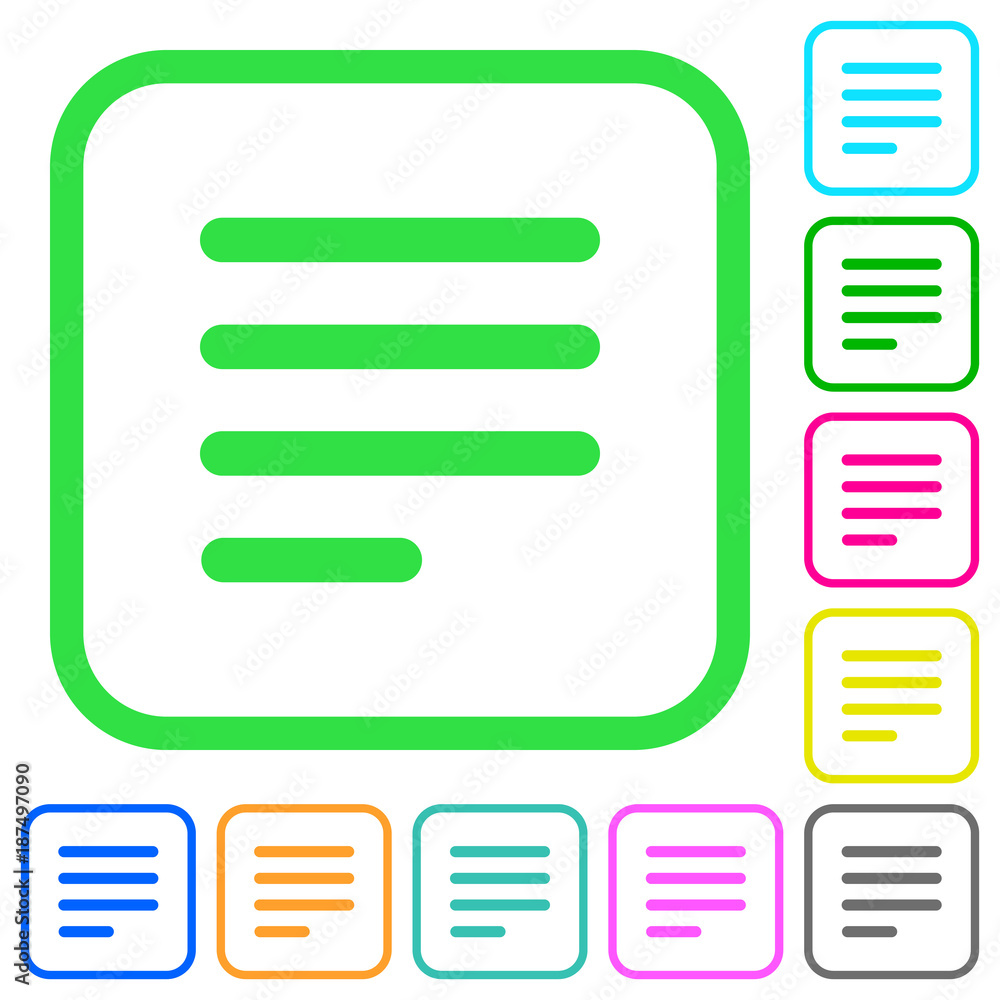 Poster text align justify last row left vivid colored flat icons