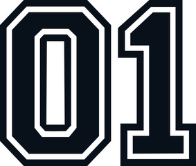 Number one big black and white