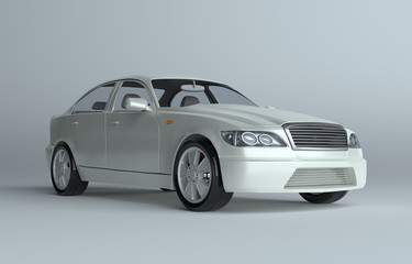 Fototapeta na wymiar 3d rendering of a brandless generic car