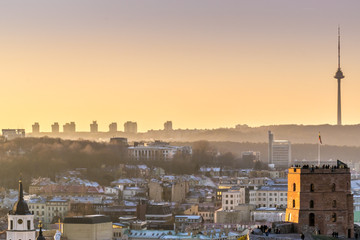 Obraz premium Gediminas castle and TV tower. VIlnius