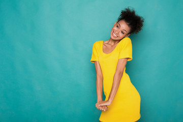 Beautiful african-american woman shy and confused