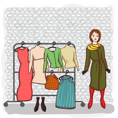 girl with a set of clothes