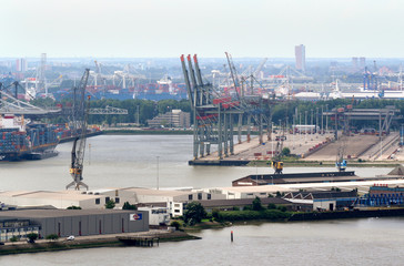 Rotterdam port seen from above